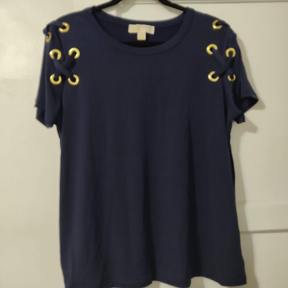 NWT MICHAEL Michael Kors Lace Up Grommet Shirt XL